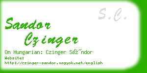 sandor czinger business card